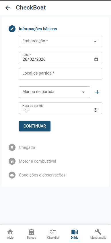 Formulário de viagem