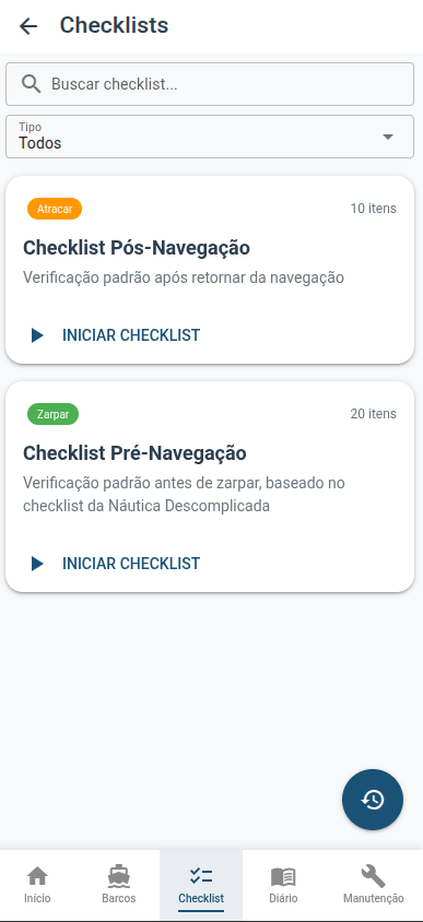 Lista de checklists